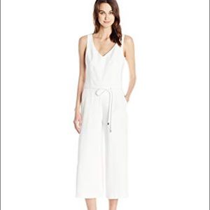 Trina Turk White Sleeveless V-Neck Wide-Leg Jumpsuit